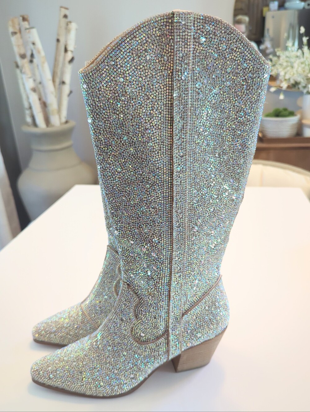 Anthropologie Matisse Nashville Rhinestone Western 15" Side Zip Boots Size 9 EUC - Picture 4 of 8